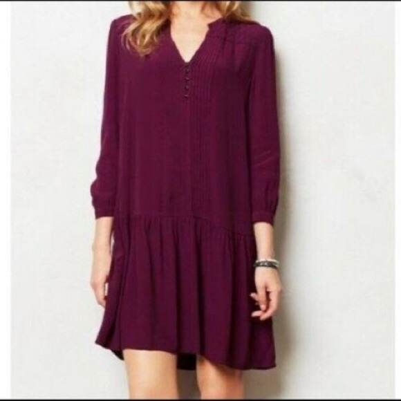 Anthropologie Maeve Plum Dress - Picture 2 of 6